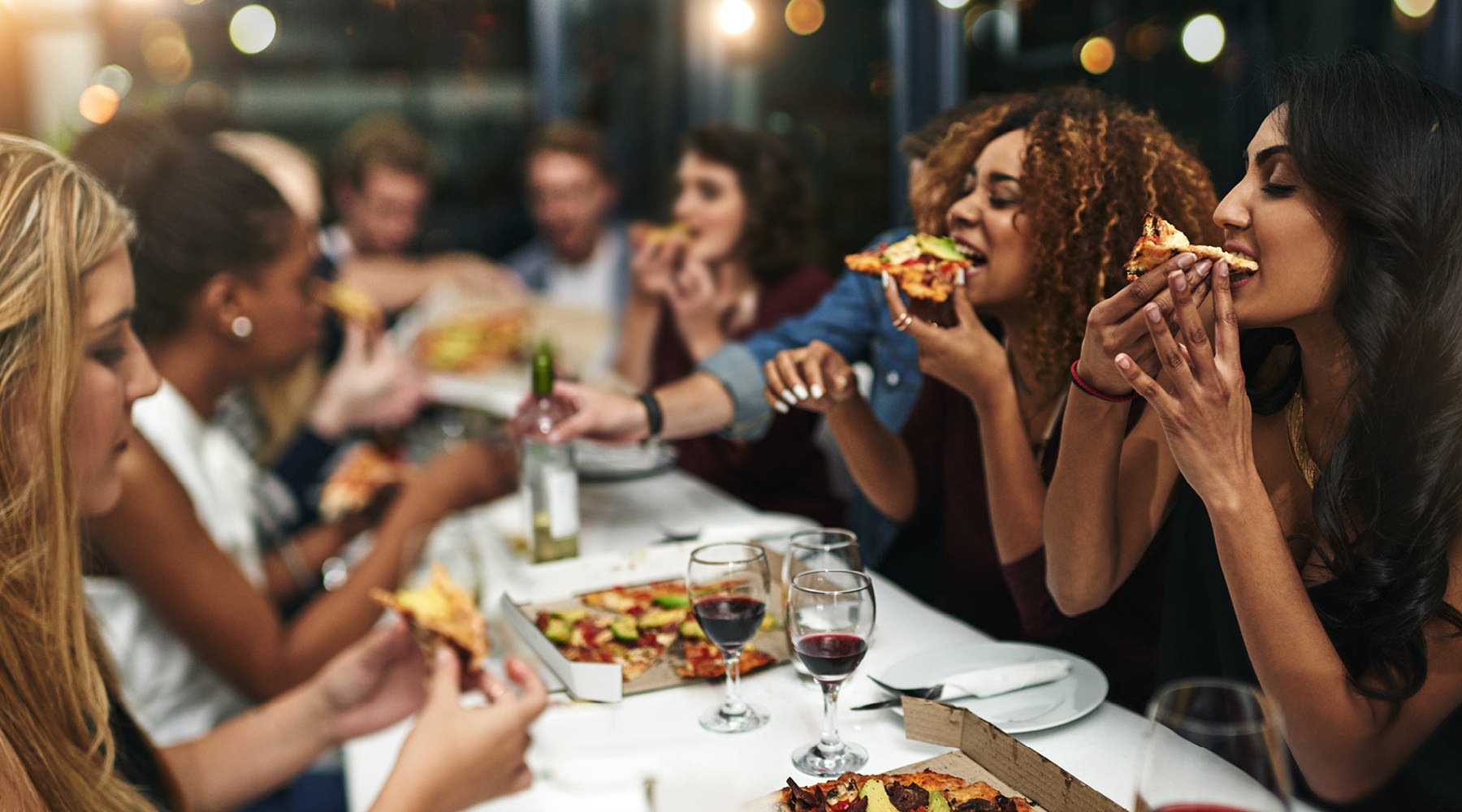 Friends eating out and dining Friends eating out and dining